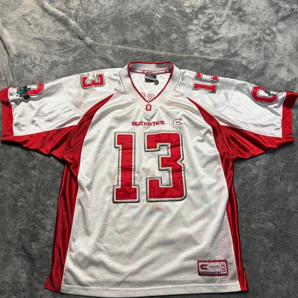 Vintage 90s Ohio State Buckeyes white & red jersey